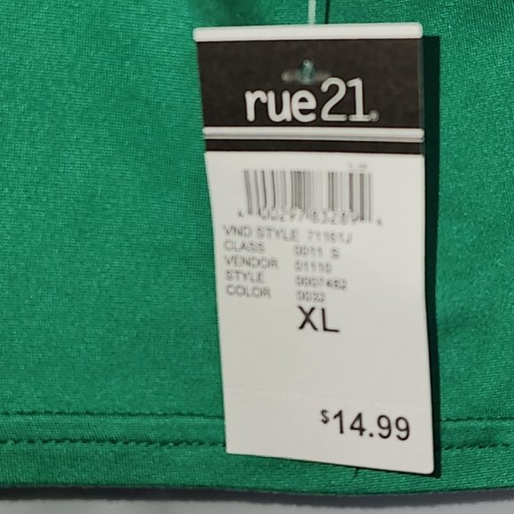Rue 21 Green Crop Tank Top Size XL - Picture 3 of 3